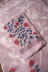 Floral Fiesta Lavender Soft Cotton Unstitched Suit Set
