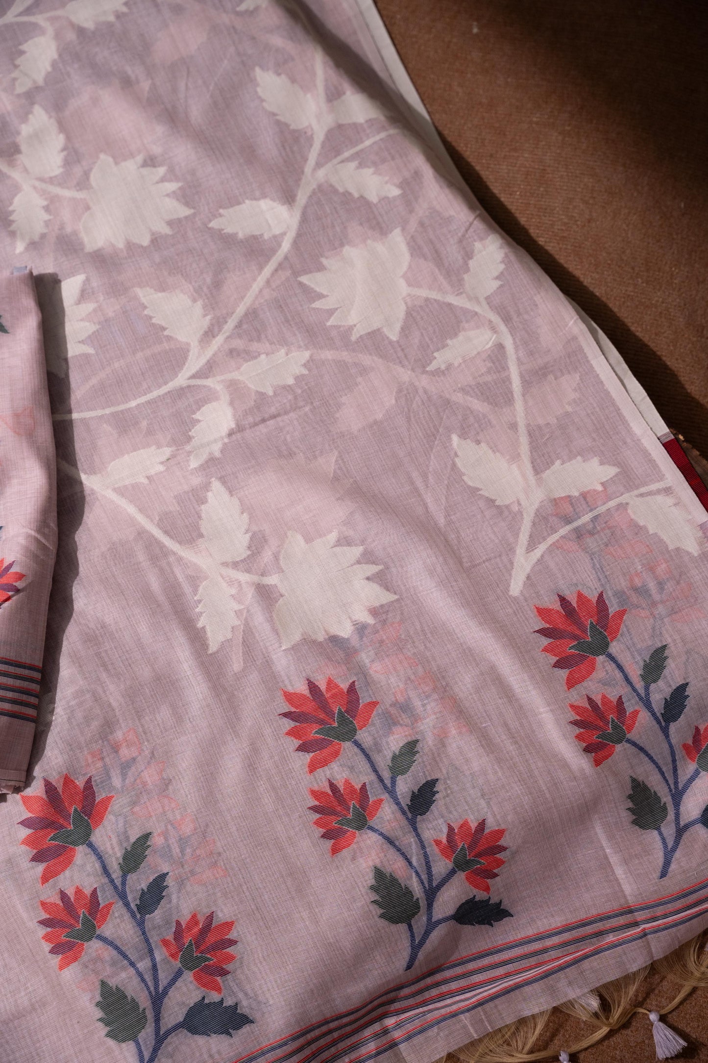 Floral Fiesta Lavender Soft Cotton Unstitched Suit Set