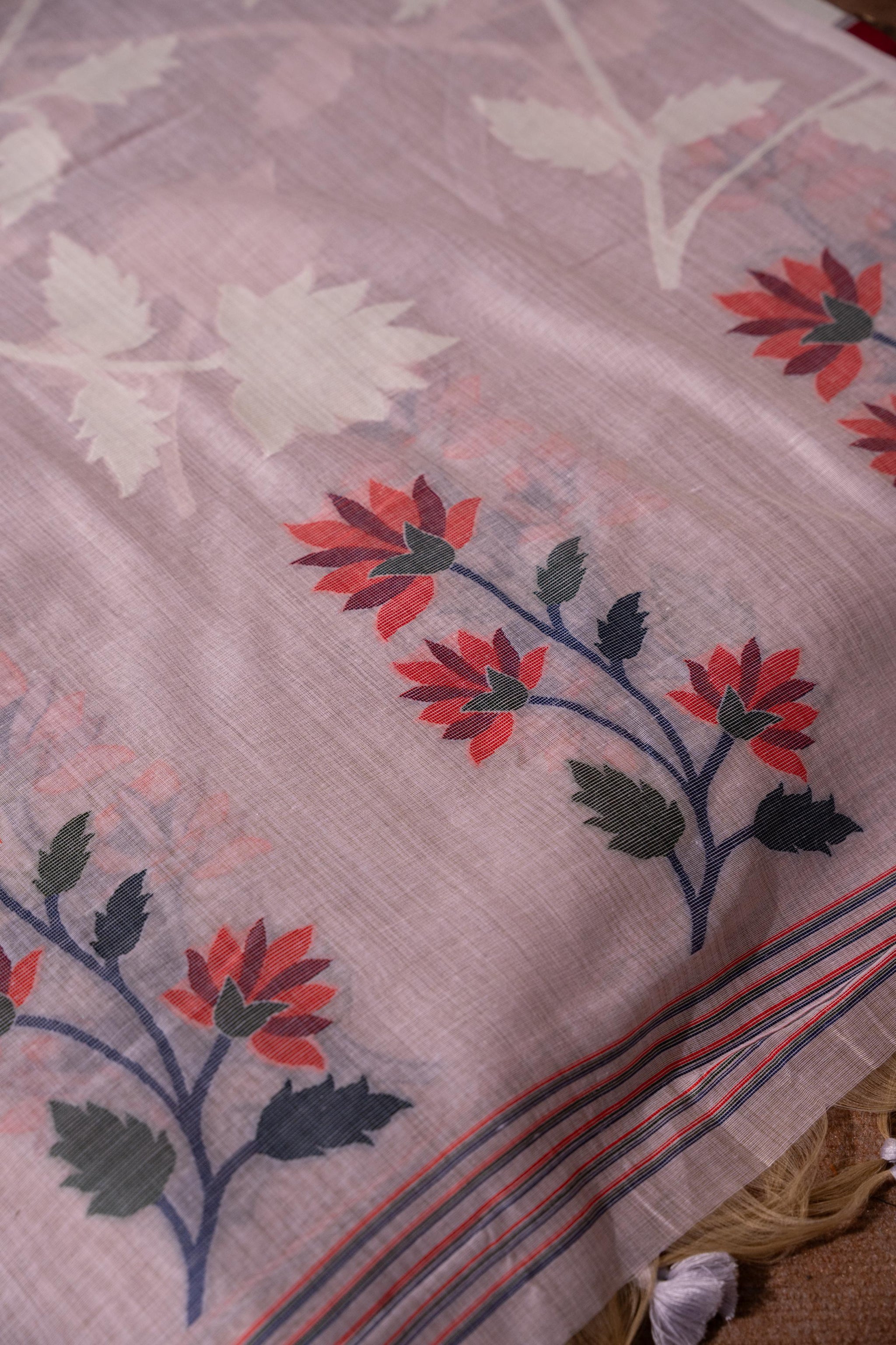 Floral Fiesta Lavender Soft Cotton Unstitched Suit Set