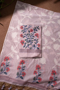 Floral Fiesta Lavender Soft Cotton Unstitched Suit Set
