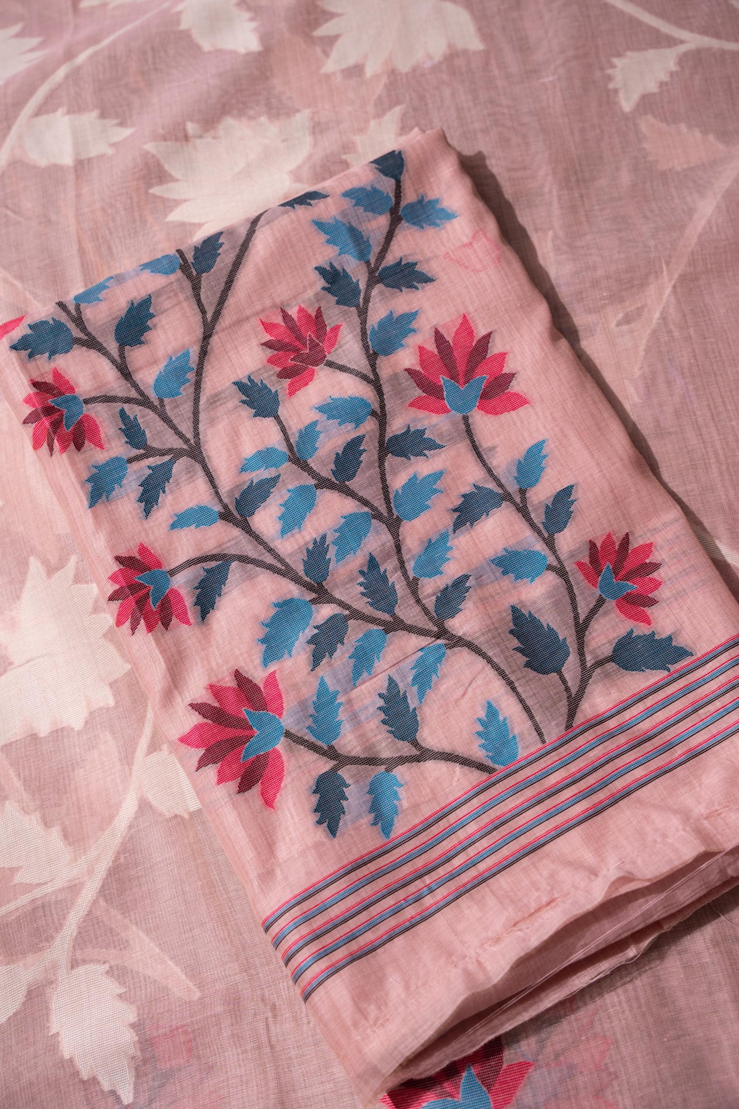 Floral Fiesta Pink Soft Cotton Unstitched Suit Set