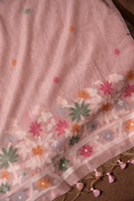 Load image into Gallery viewer, Floral Reverie Pink Soft Cotton Unstitched Suit Set
