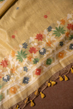 Load image into Gallery viewer, Floral Reverie Yellow Soft Cotton Unstitched Suit Set
