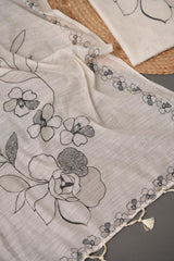 Legacy Linen Off-white Linen Unstitched Suit Set