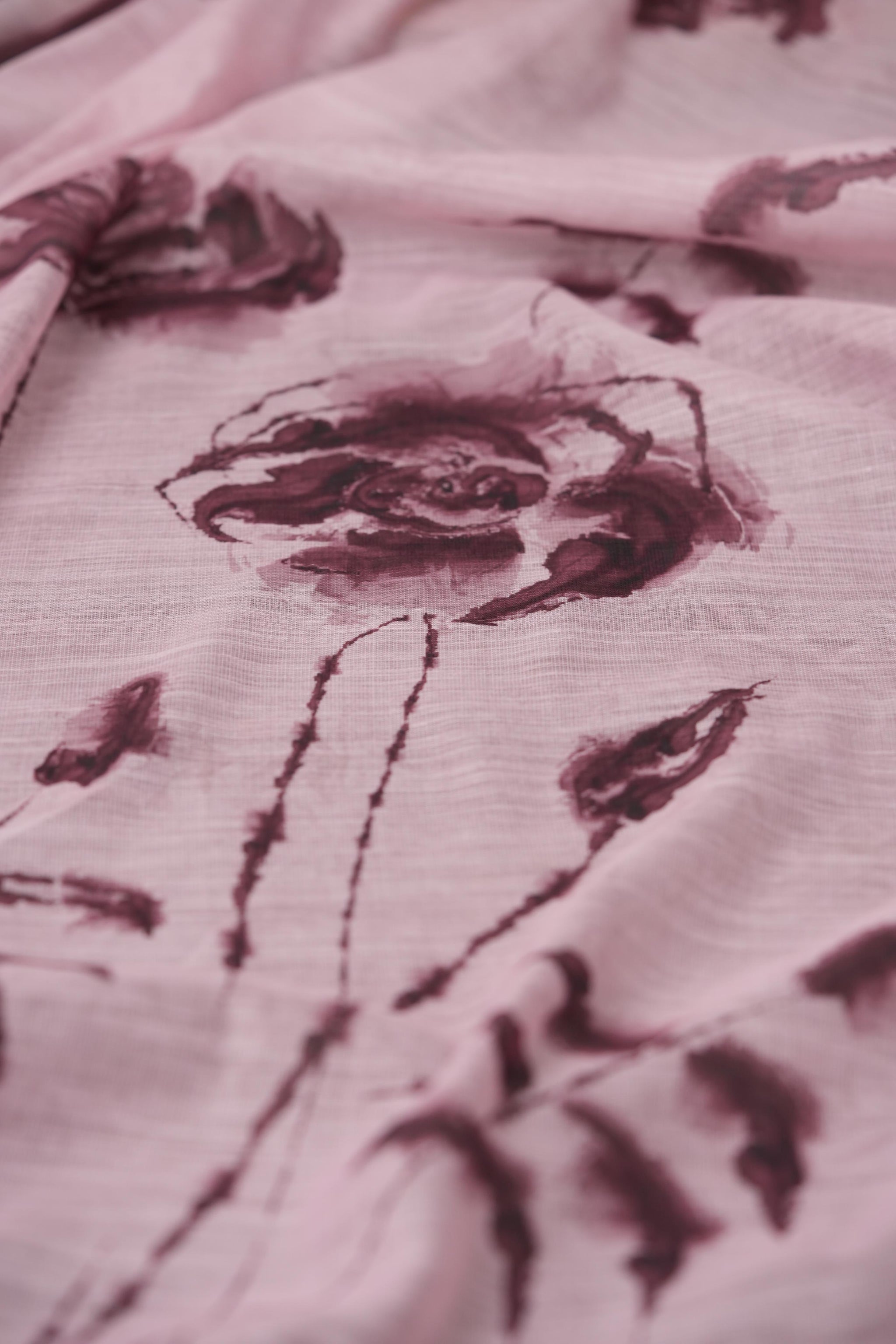 Lunar Linen Pink Cotton Linen Unstitched Suit Set