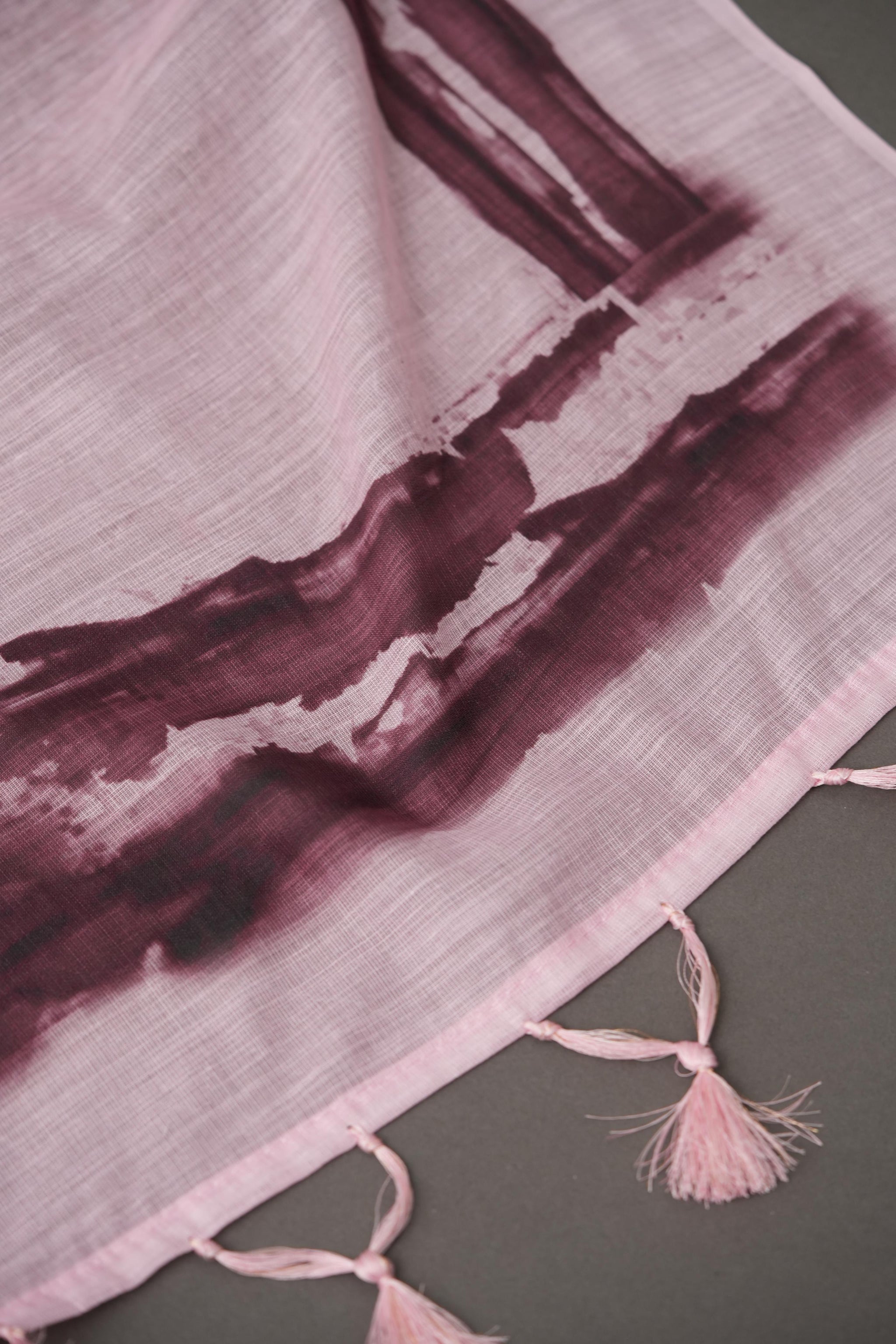 Lunar Linen Pink Cotton Linen Unstitched Suit Set
