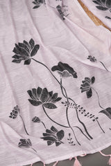 Heirloom Linen Light Lavender Cotton Linen Unstitched Suit Set