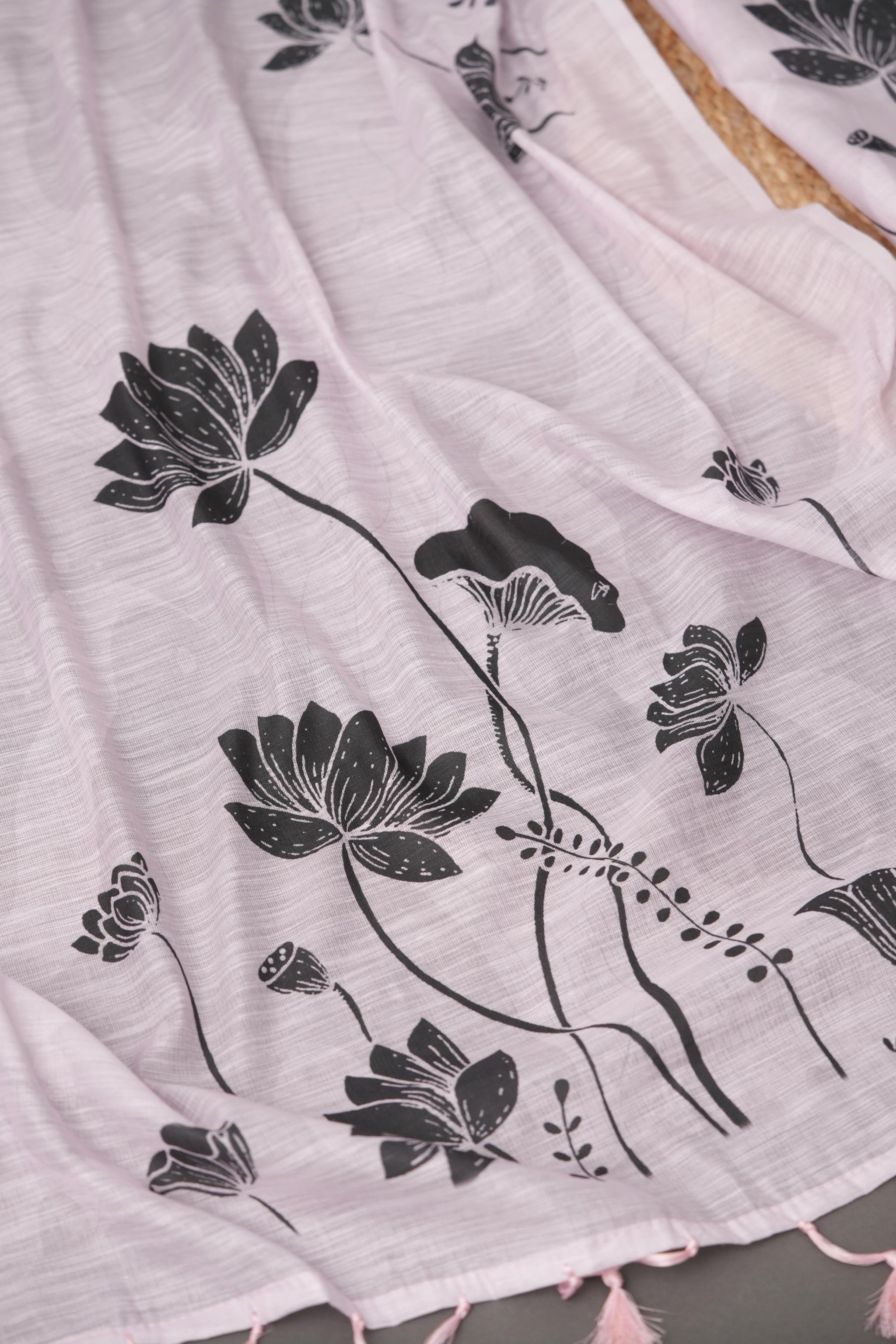 Heirloom Linen Light Lavender Cotton Linen Unstitched Suit Set