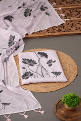 Heirloom Linen Light Lavender Cotton Linen Unstitched Suit Set