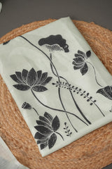 Heirloom Linen Light Green Cotton Linen Unstitched Suit Set
