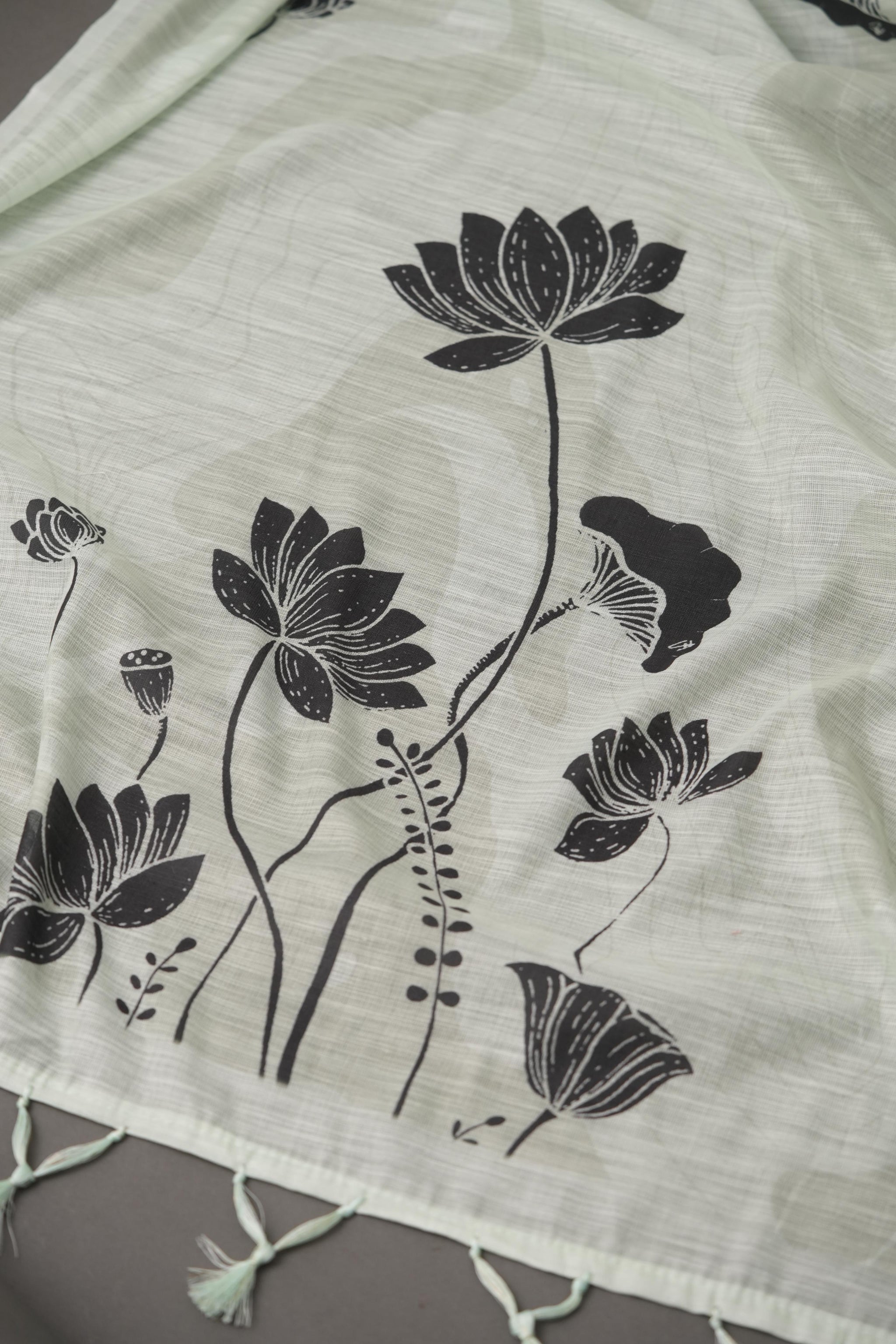 Heirloom Linen Light Green Cotton Linen Unstitched Suit Set