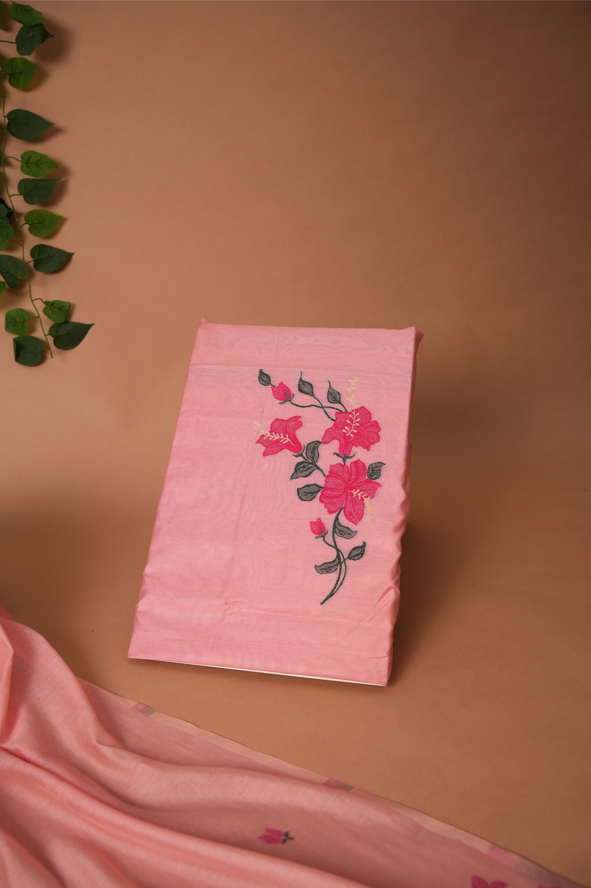 Simply Silk Pink Viscose Cotton Unstitched Suit Set