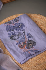Load image into Gallery viewer, Untamed Beauty Lavender Muslin Cotton Unstitched Suit Set
