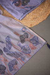 Untamed Beauty Lavender Muslin Cotton Unstitched Suit Set