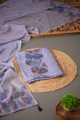Untamed Beauty Lavender Muslin Cotton Unstitched Suit Set