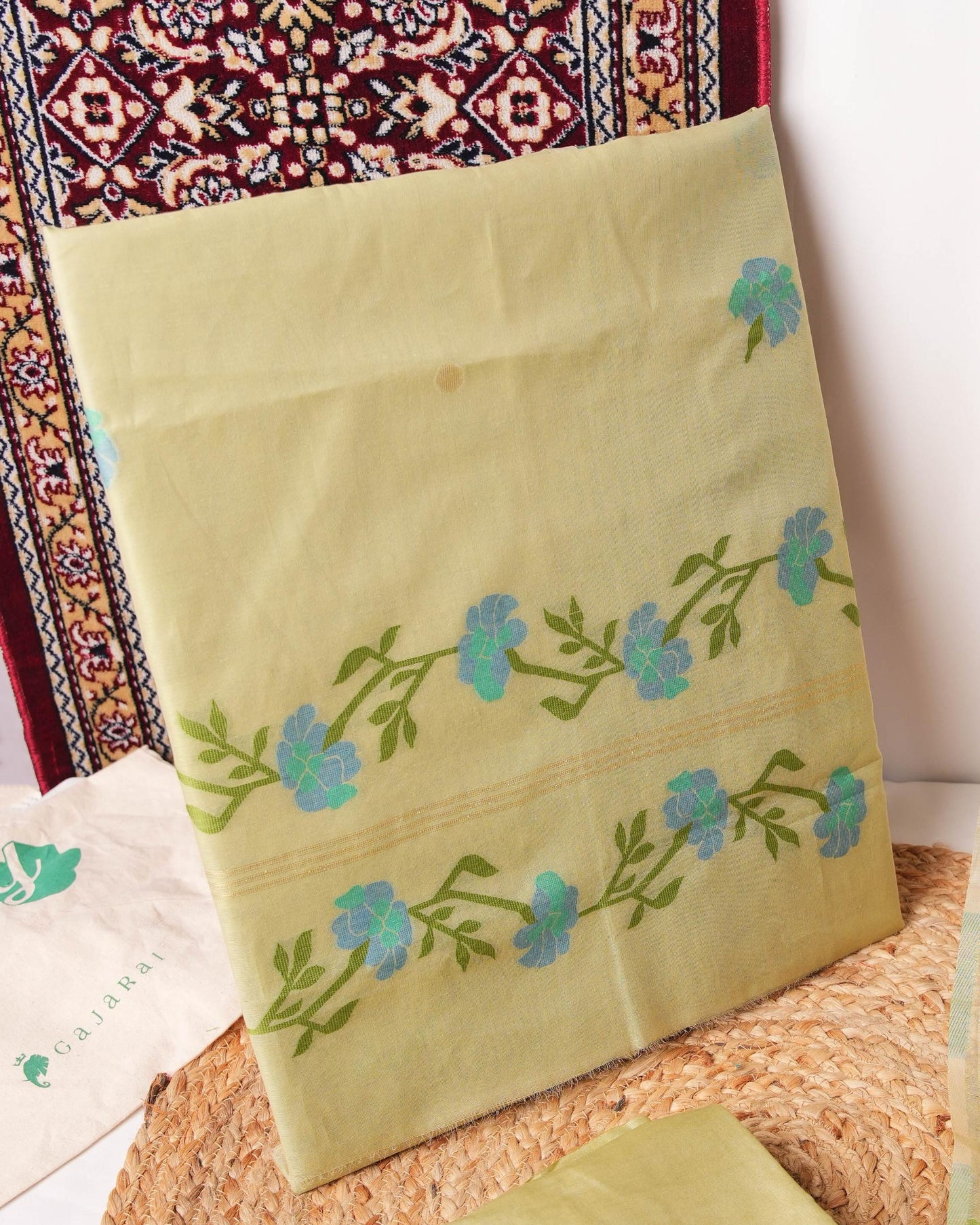 Buttercup Grace Green Viscose Cotton Unstitched Suit Set