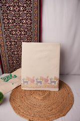 Ethereal Canvas Off-White Pure Cotton Unstitched Suit Set