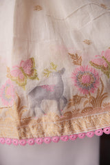 Ethereal Canvas Off-White Pure Cotton Unstitched Suit Set