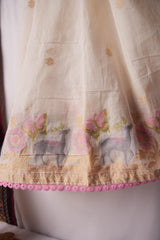 Ethereal Canvas Off-White Pure Cotton Unstitched Suit Set