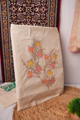 Made for You Off-White Pure Cotton Unstitched Suit Set