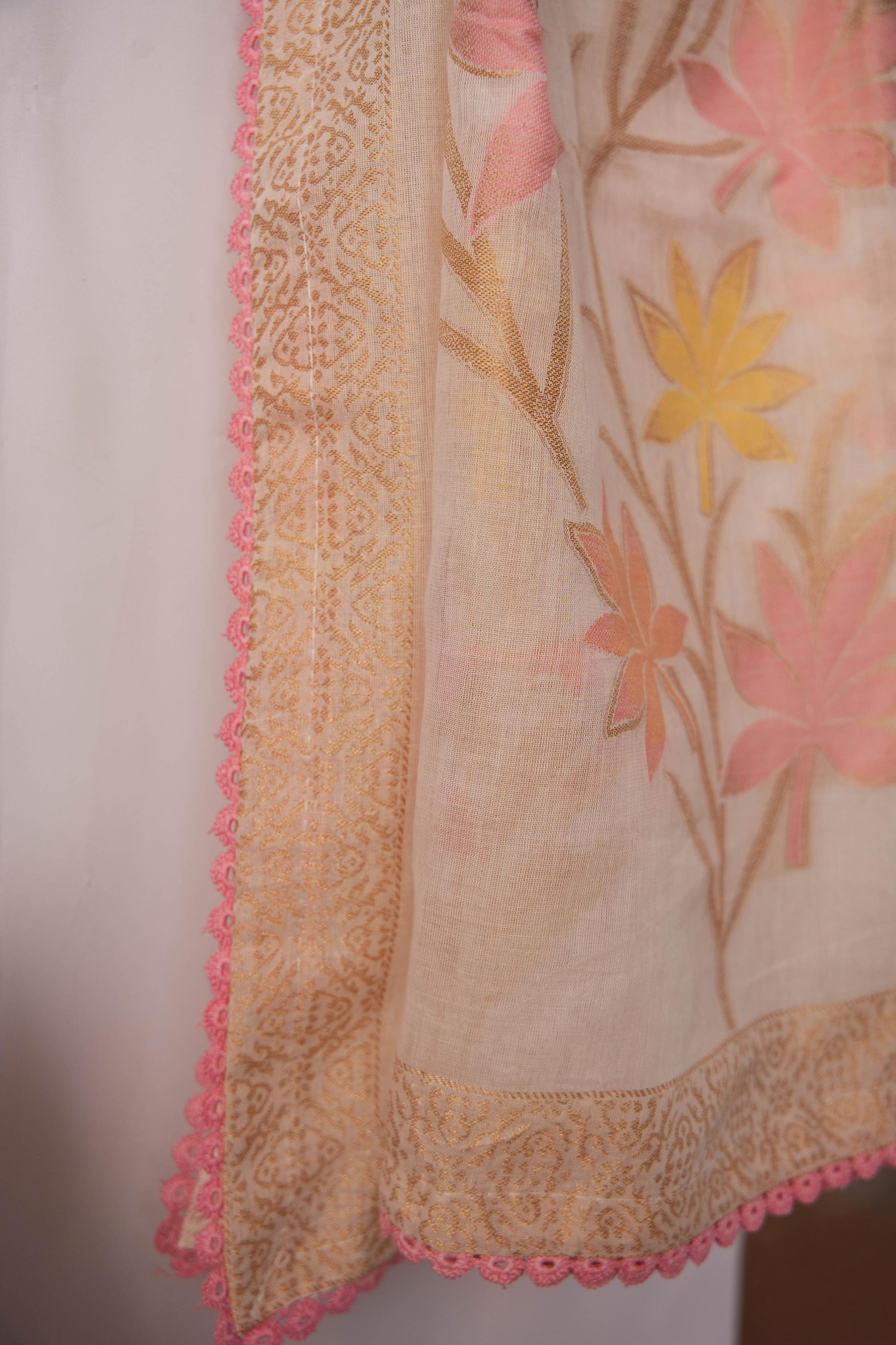 Made for You Off-White Pure Cotton Unstitched Suit Set