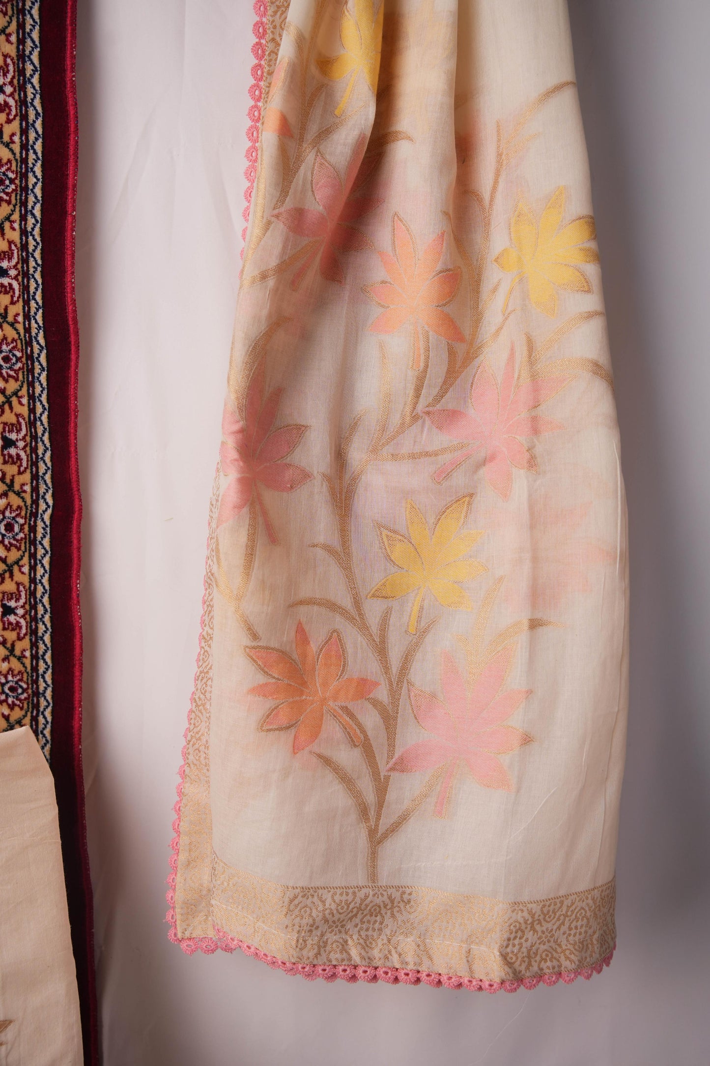 Made for You Off-White Pure Cotton Unstitched Suit Set