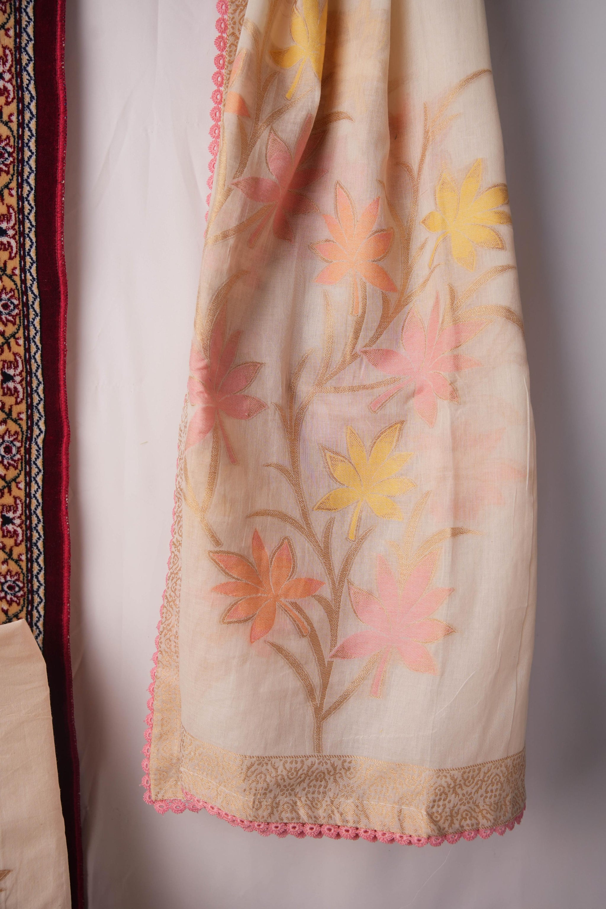 Made for You Off-White Pure Cotton Unstitched Suit Set