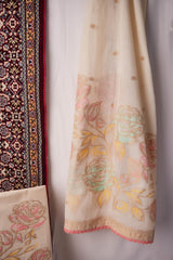 Bare Beauty Off-White Pure Cotton Unstitched Suit Set