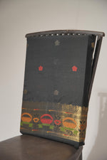 Load image into Gallery viewer, Artivra Black Muga Cotton Unstitched Suit Set
