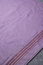 Load image into Gallery viewer, Birds of Feathers Lavender Paithani Muga Cotton Unstitched Suit Set
