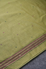 Load image into Gallery viewer, Birds of Feathers Green Paithani Muga Cotton Unstitched Suit Set
