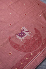 Load image into Gallery viewer, Pasture Luxe Pink Muga Cotton Unstitched Suit Set
