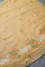 Load image into Gallery viewer, Moo &amp; Muse Yellow Muga Cotton Unstitched Suit Set
