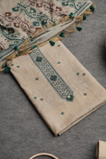 Load image into Gallery viewer, Ivory Meadows Green Cotton Unstitched Suit Set
