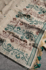 Load image into Gallery viewer, Ivory Meadows Green Cotton Unstitched Suit Set
