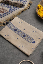 Load image into Gallery viewer, Ivory Meadows Navy Cotton Unstitched Suit Set

