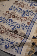 Load image into Gallery viewer, Ivory Meadows Navy Cotton Unstitched Suit Set
