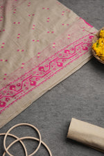 Load image into Gallery viewer, Ivory Meadows Pink Cotton Unstitched Suit Set
