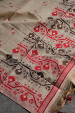 Load image into Gallery viewer, Ivory Meadows Red Cotton Unstitched Suit Set
