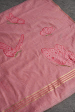 Load image into Gallery viewer, Bloom &amp; Wings Pink Muga Cotton Unstitched Suit Set