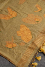 Load image into Gallery viewer, Bloom &amp; Wings Yellow Muga Cotton Unstitched Suit Set