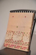 Load image into Gallery viewer, Blossom Muse Peach Orange Shimmer Jamdani Pichwai Unstitched Suit Set
