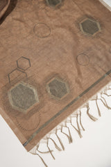 Elite Brown Tussar Silk Unstitched Suit Set