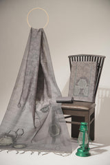 Elite Grey Tussar Silk Unstitched Suit Set