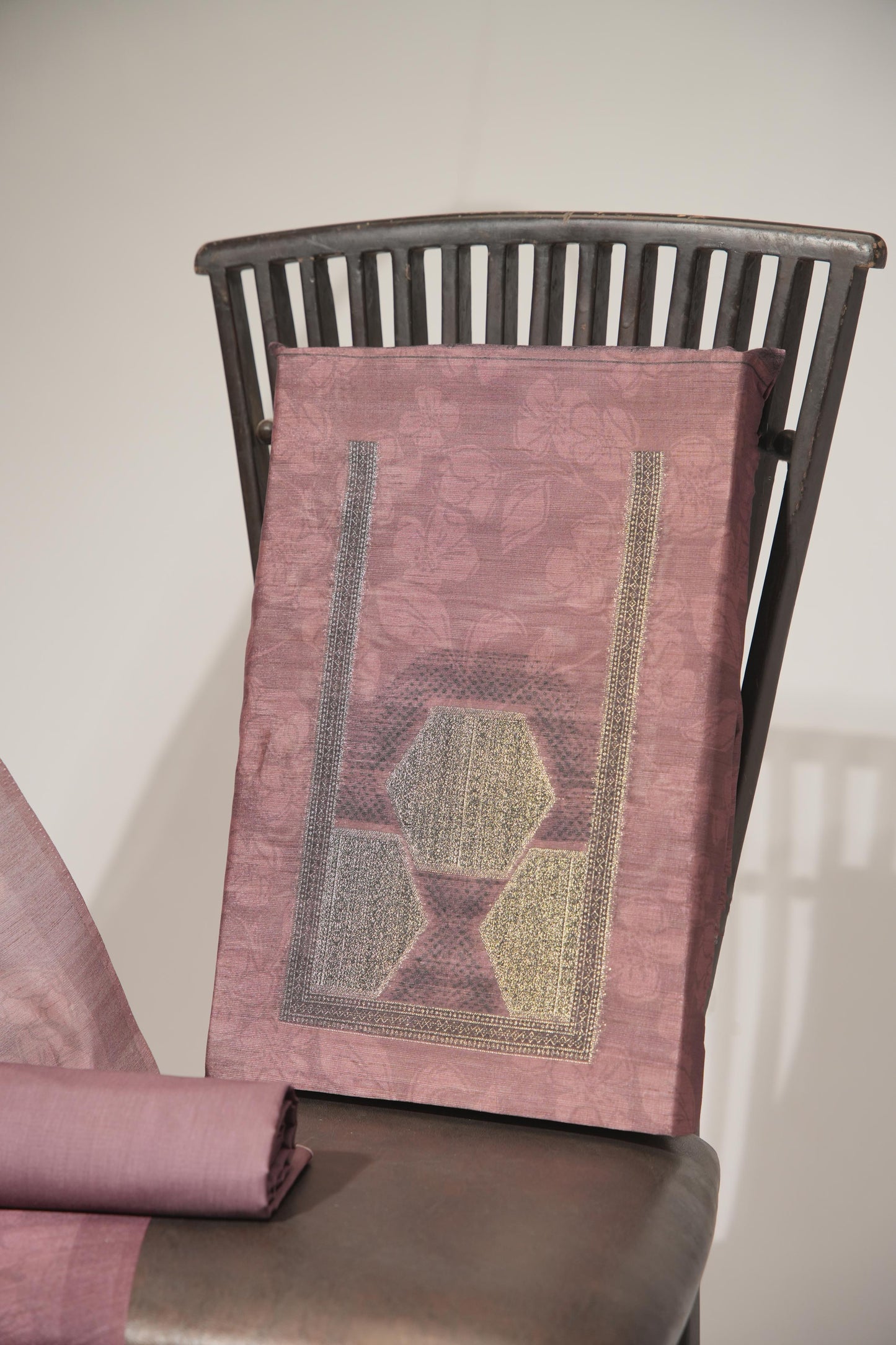 Elite Pink Tussar Silk Unstitched Suit Set