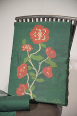 Elite Weave Dark Green Muga Cotton Unstitched Suit Set