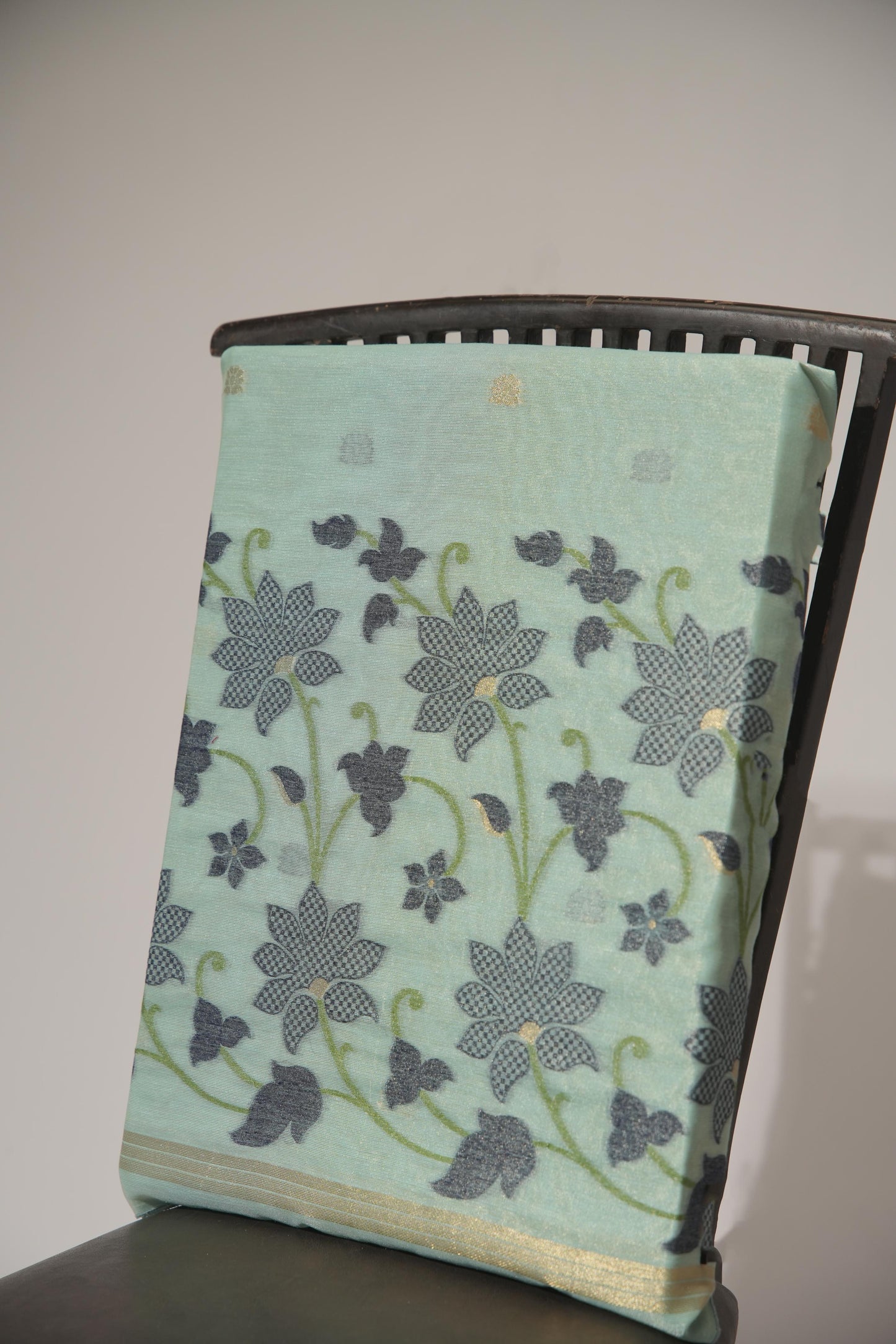 Pastel Petals Sea Green Shimmer Jamdani Unstitched Suit Set