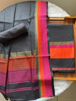 Load image into Gallery viewer, Regal Weaves Black Viscose Cotton Unstitched Suit Set
