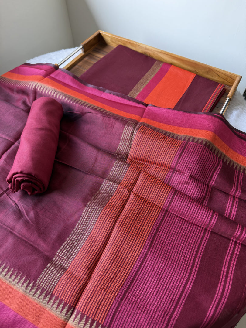 Regal Weaves Maroon Viscose Cotton Unstitched Suit Set