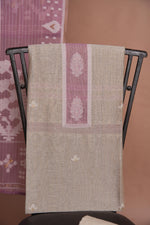 Load image into Gallery viewer, Minimal Mood Beige &amp; Lavender Linen Unstitched Suit Set
